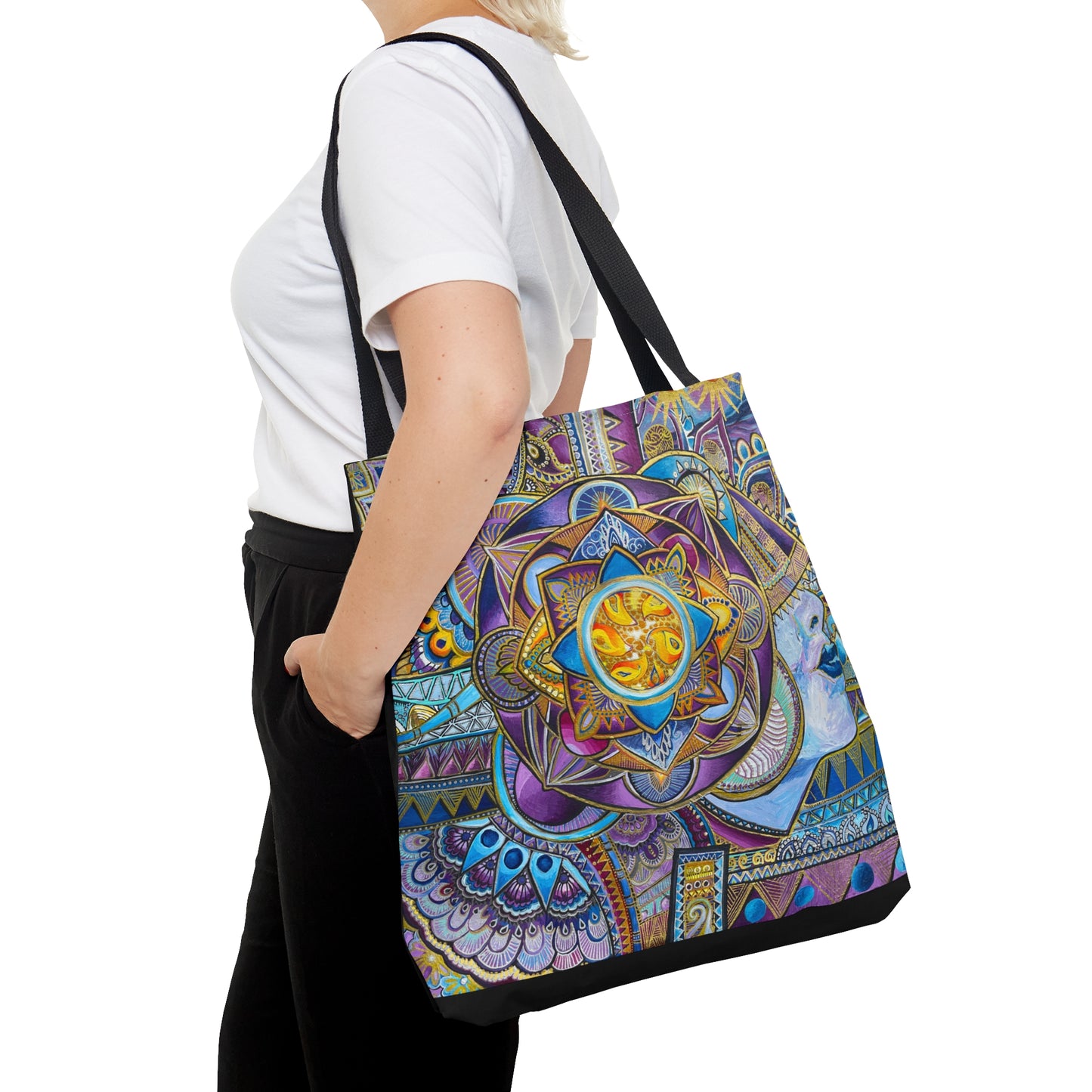 PURPLE MOOD Printed Tote Bag
