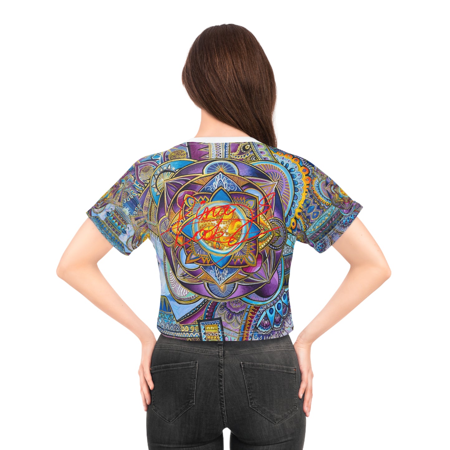 Purple Design Crop Tee