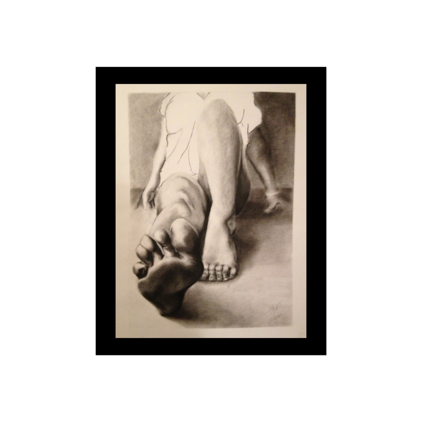 "Big Foot" charcoal on paper artwork by AINA COOK