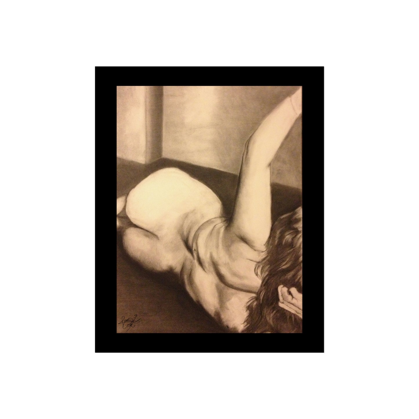 "Back Study" Charcoal on paper by AINA COOK