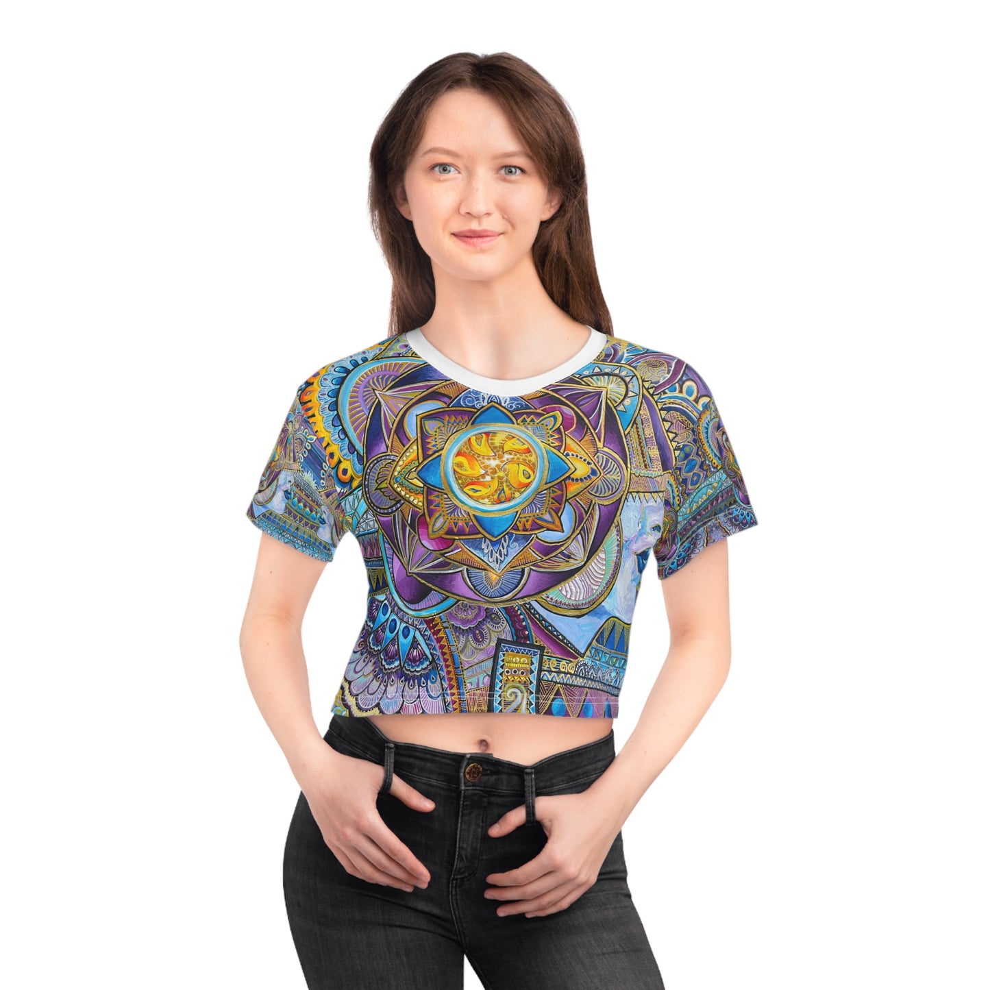 Purple Design Crop Tee