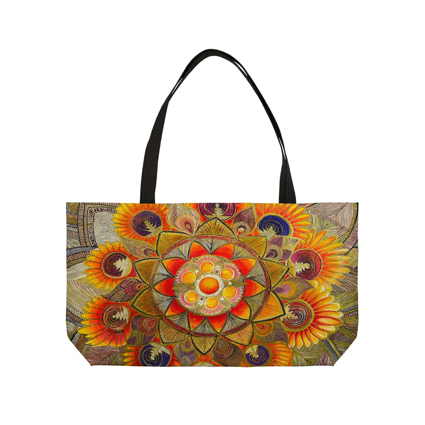 "Gold Mood" Weekender Tote Bag. Artwork by AINA COOK.