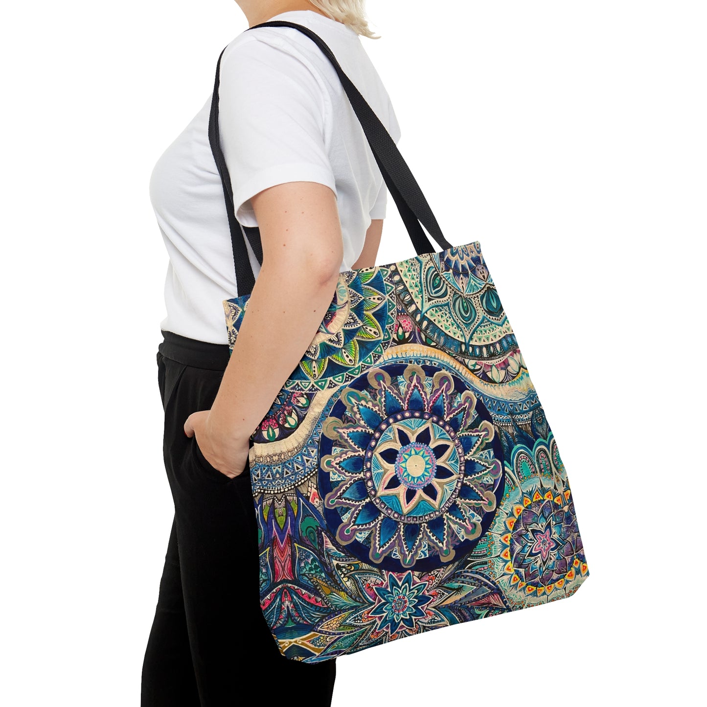 "Blue Mood" artwork printed Tote Bag (AOP)