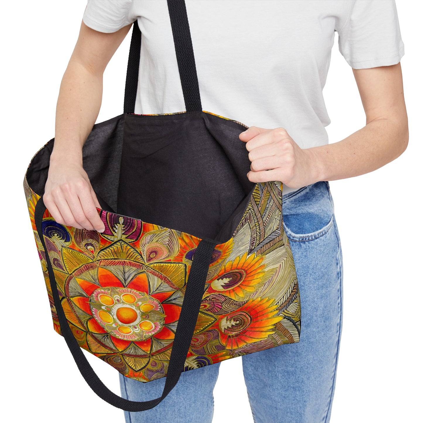 "Gold Mood" Weekender Tote Bag. Artwork by AINA COOK.