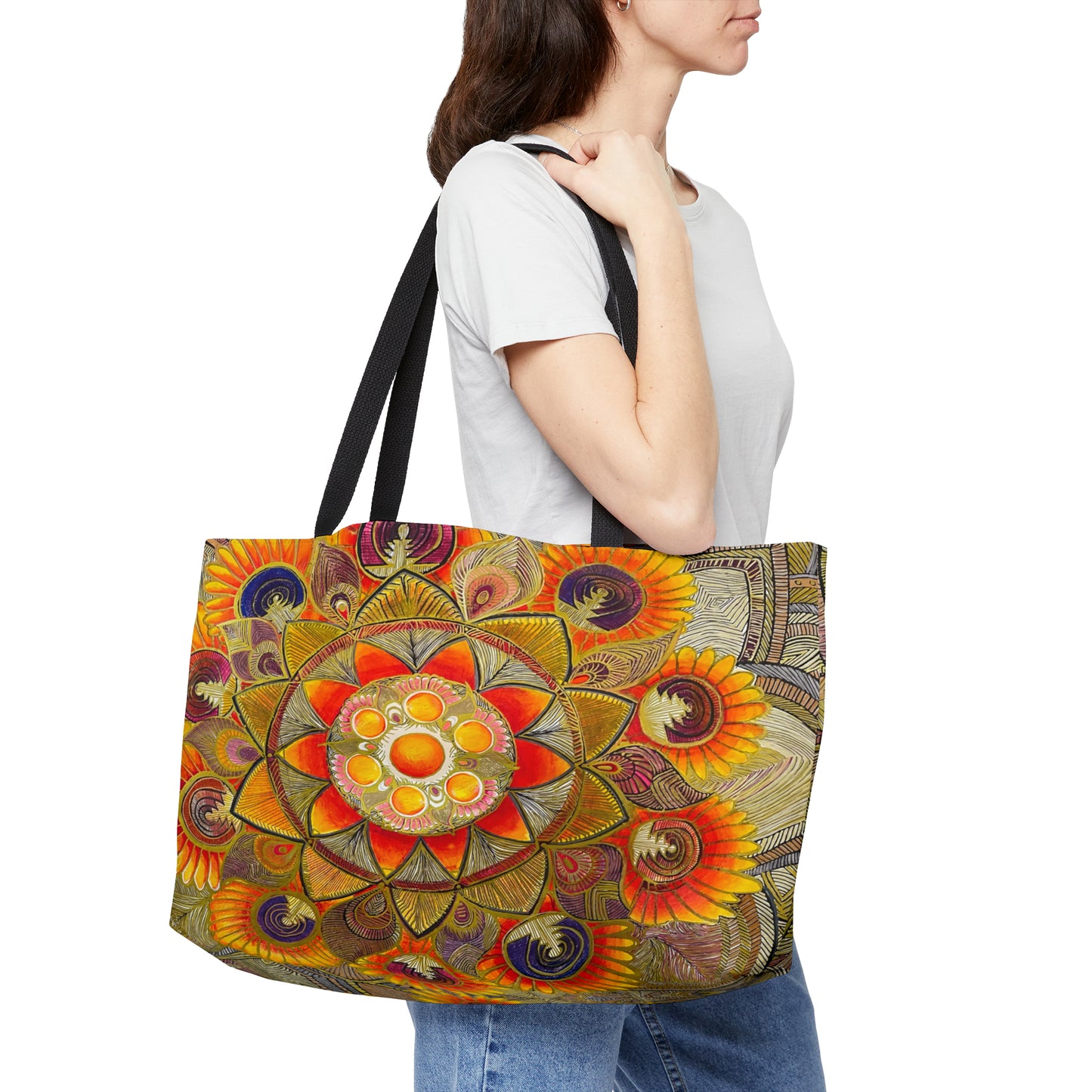 "Gold Mood" Weekender Tote Bag. Artwork by AINA COOK.