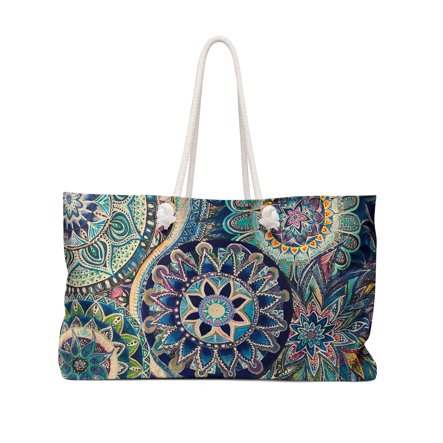 "Blue Mood" artwork printed Weekender Bag