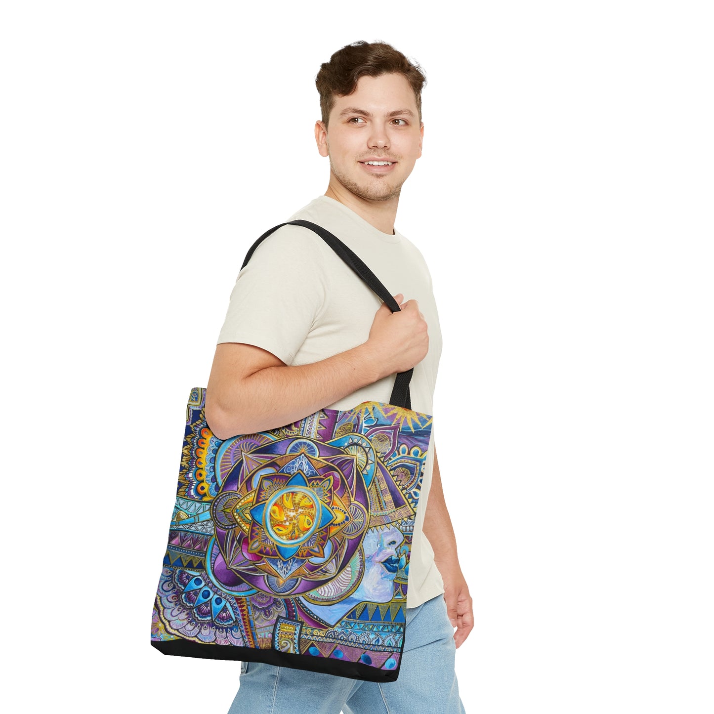 PURPLE MOOD Printed Tote Bag